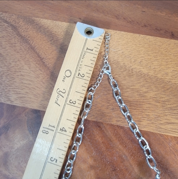 Blue Beaded Necklace With Silver Tone Accents Statement Jewelry - Picture 13 of 15